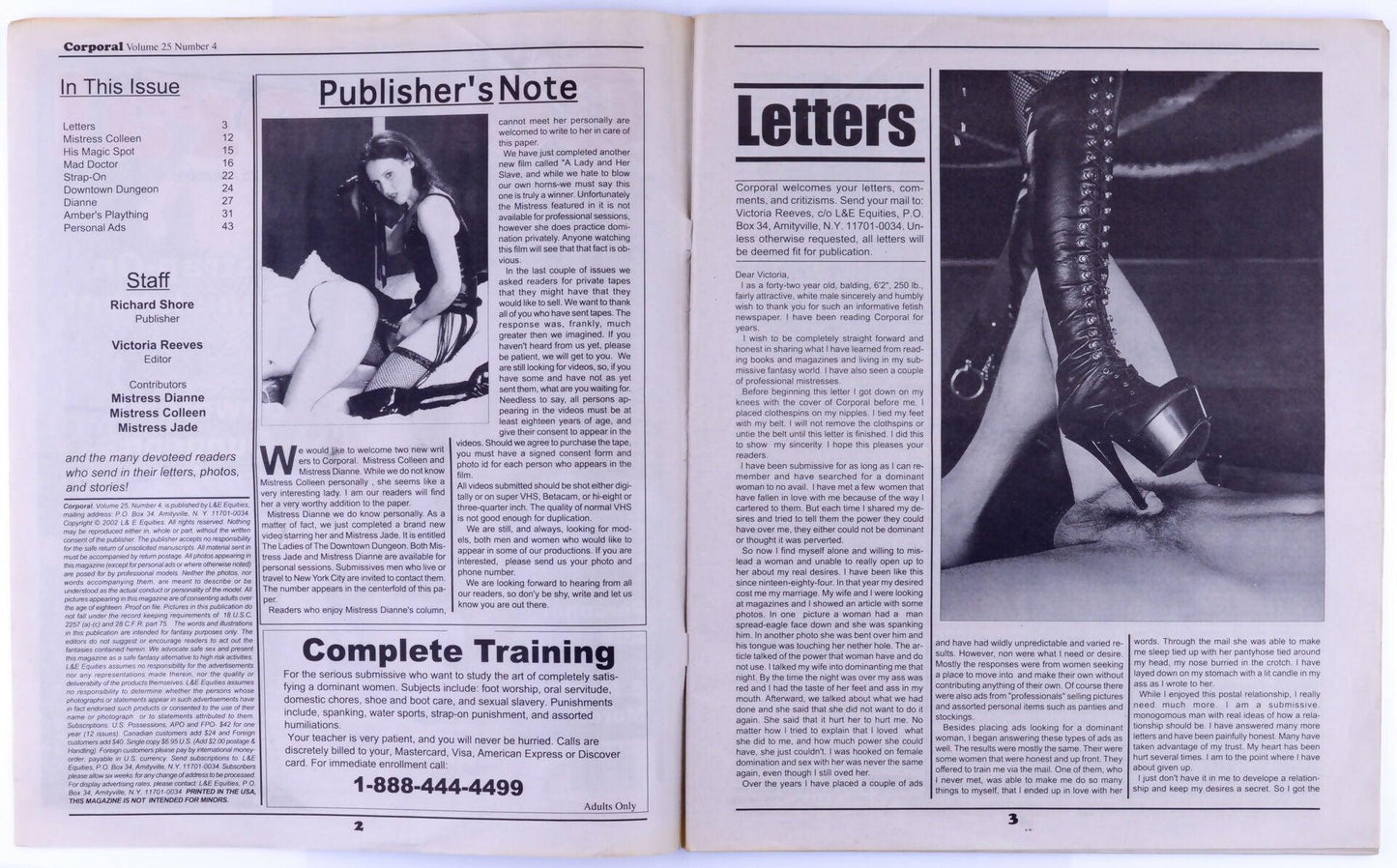 Corporal Fetish Newspaper Vol. 25 No. 4 2002 - XXX Marketplace