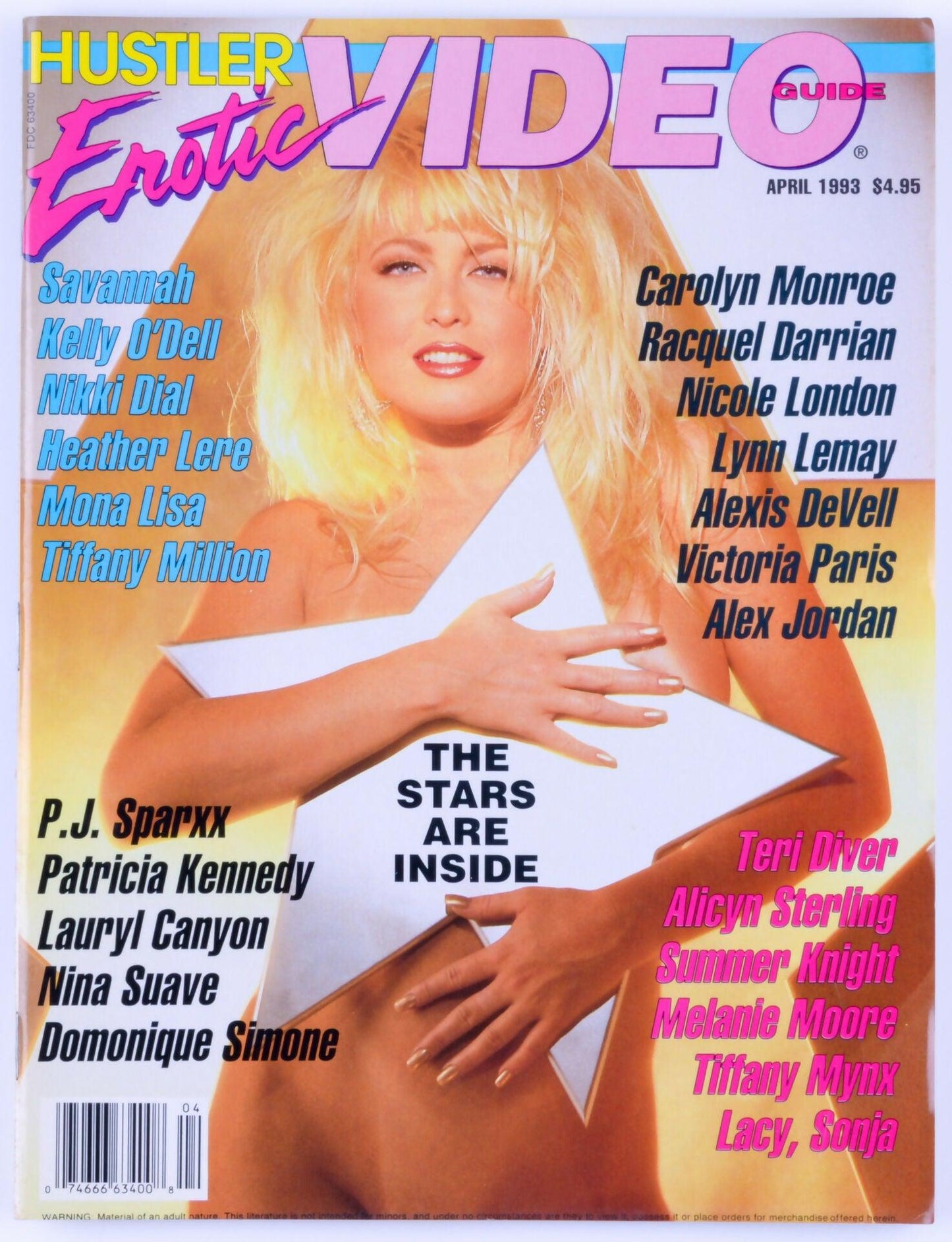 HUSTLER Erotic VIDEO April 1993 Vol. 8 No. 2 Vintage Softcore Adult Magazine - Nikki Dial, Tiffany Million, Nina Suave, Racquel Darrian, Tiffany Mynx - XXX Marketplace