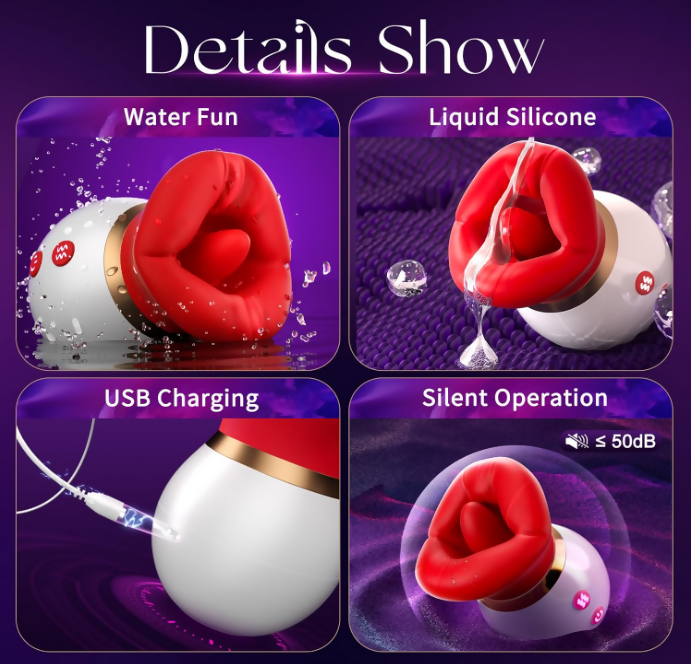 Jimiyef 3-in-1 Mouth Shaped Sucking Vibrator Stimulator