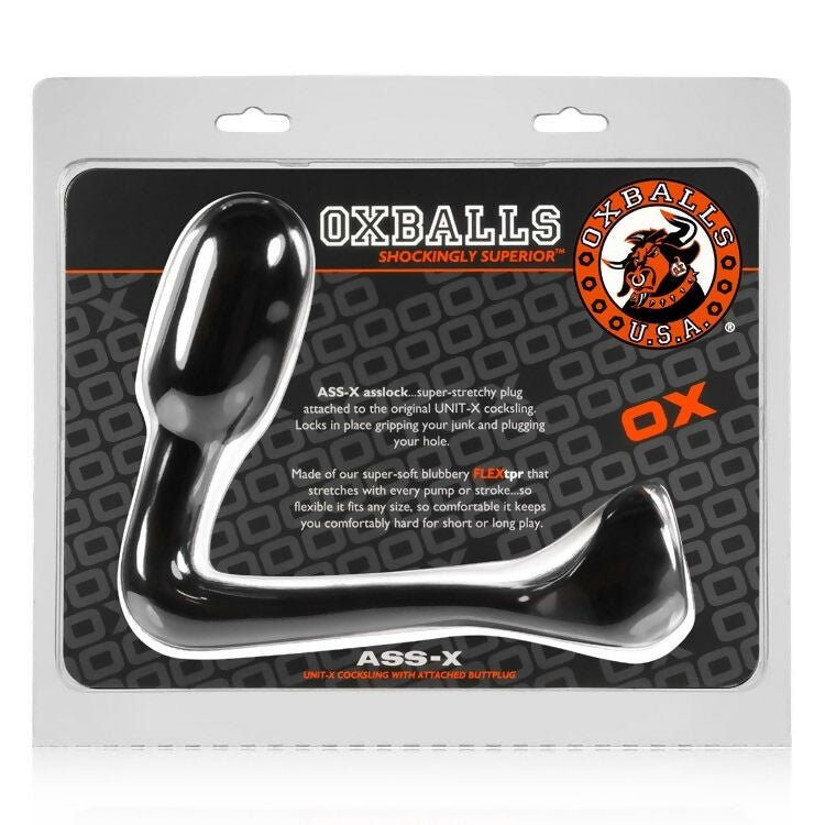 Ass X Asslock Atomic Jock - Cock Ring & Buttplug - Black