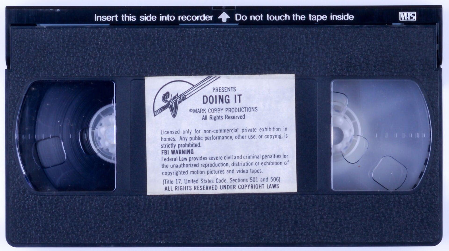 *Rare* SELECT VIDEO PRESENTS DOING IT Gay Adult VHS Tape MARK CORBY PRODUCTIONS Unknown Production Date - XXX Marketplace