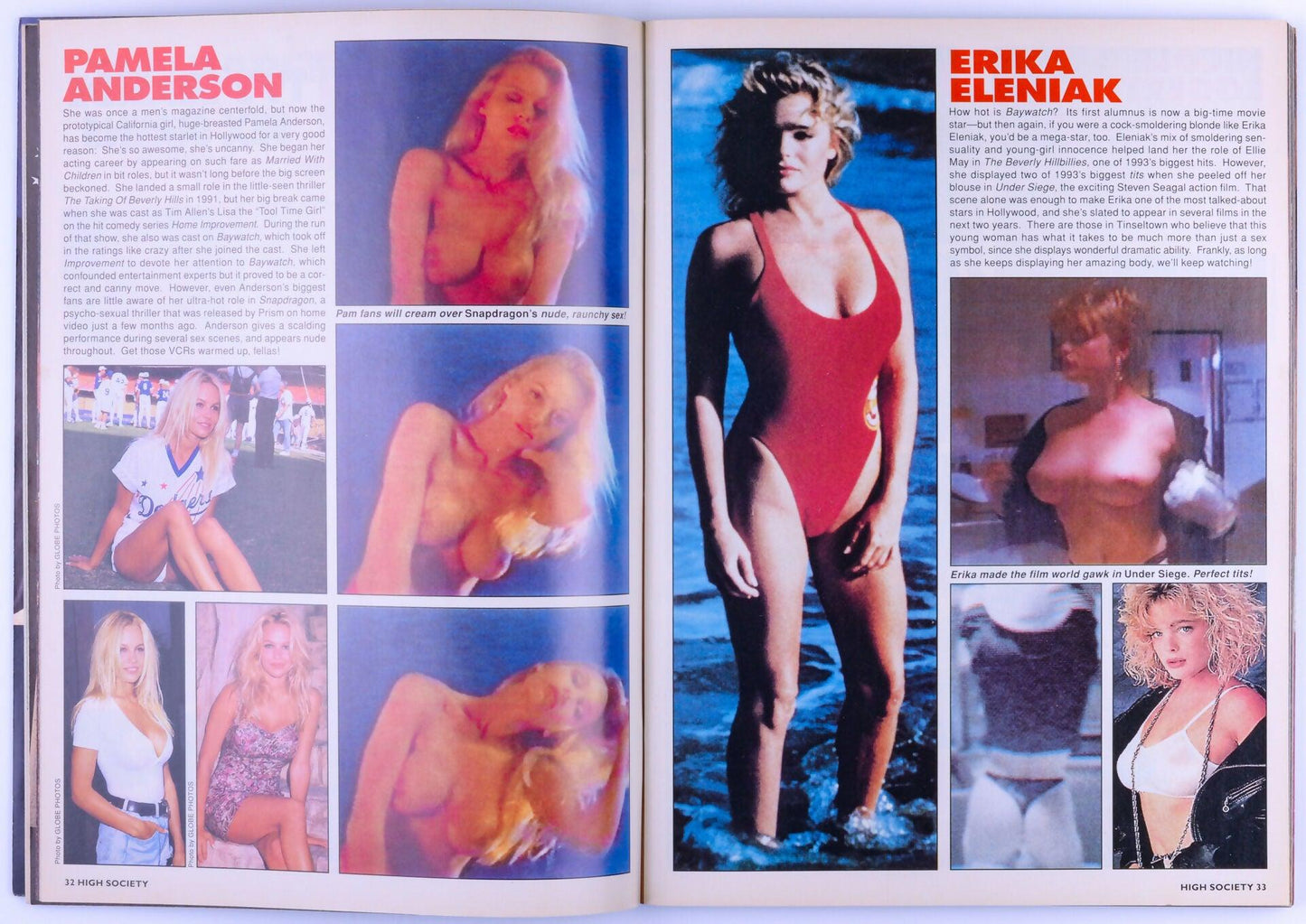 HIGH SOCIETY Vintage Adult Softcore Magazine Vol. 19 No. 7 July 1994 - Baywatch Babes Pamela Anderson, Erika Eleniak - XXX Marketplace