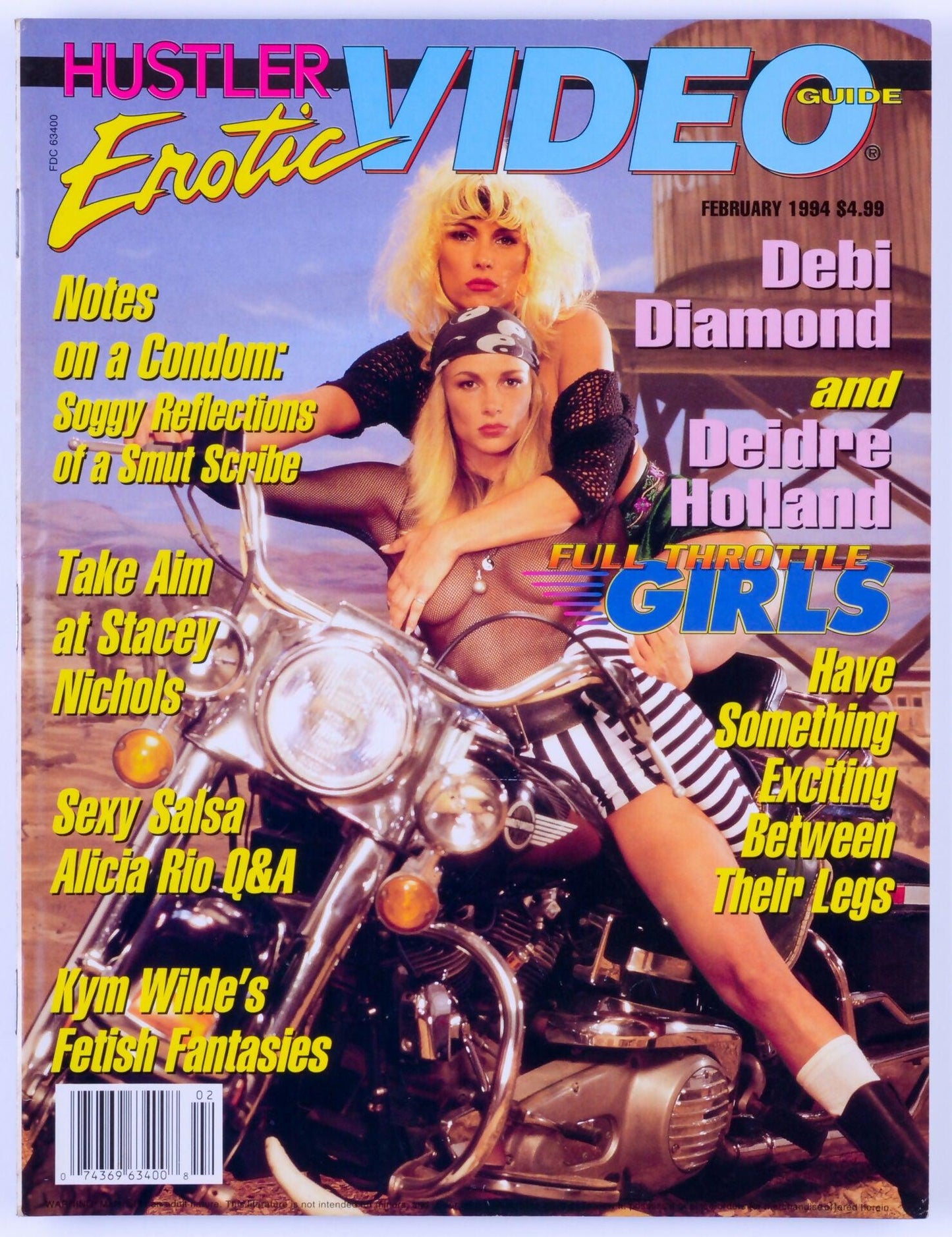 HUSTLER Erotic VIDEO GUIDE Vintage Softcore Adult Magazine Vol. 9 No. 1 February 1994 - Debi Diamond, Deidre Holland, Stacey Nichols, Alicia Rio, Kym Wilde - XXX Marketplace