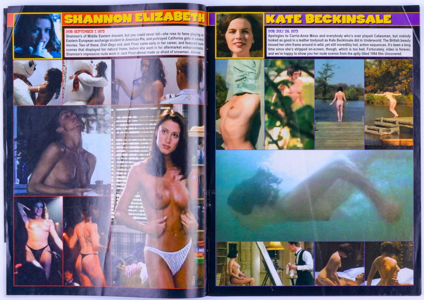 HIGH SOCIETY'S SCREAM QUEENS Celebrities Vintage Softcore Adult Supplemental Magazine Unknown Publication Date - Alyssa Milano, Shannon Elizabeth, Kate Beckinsale - XXX Marketplace