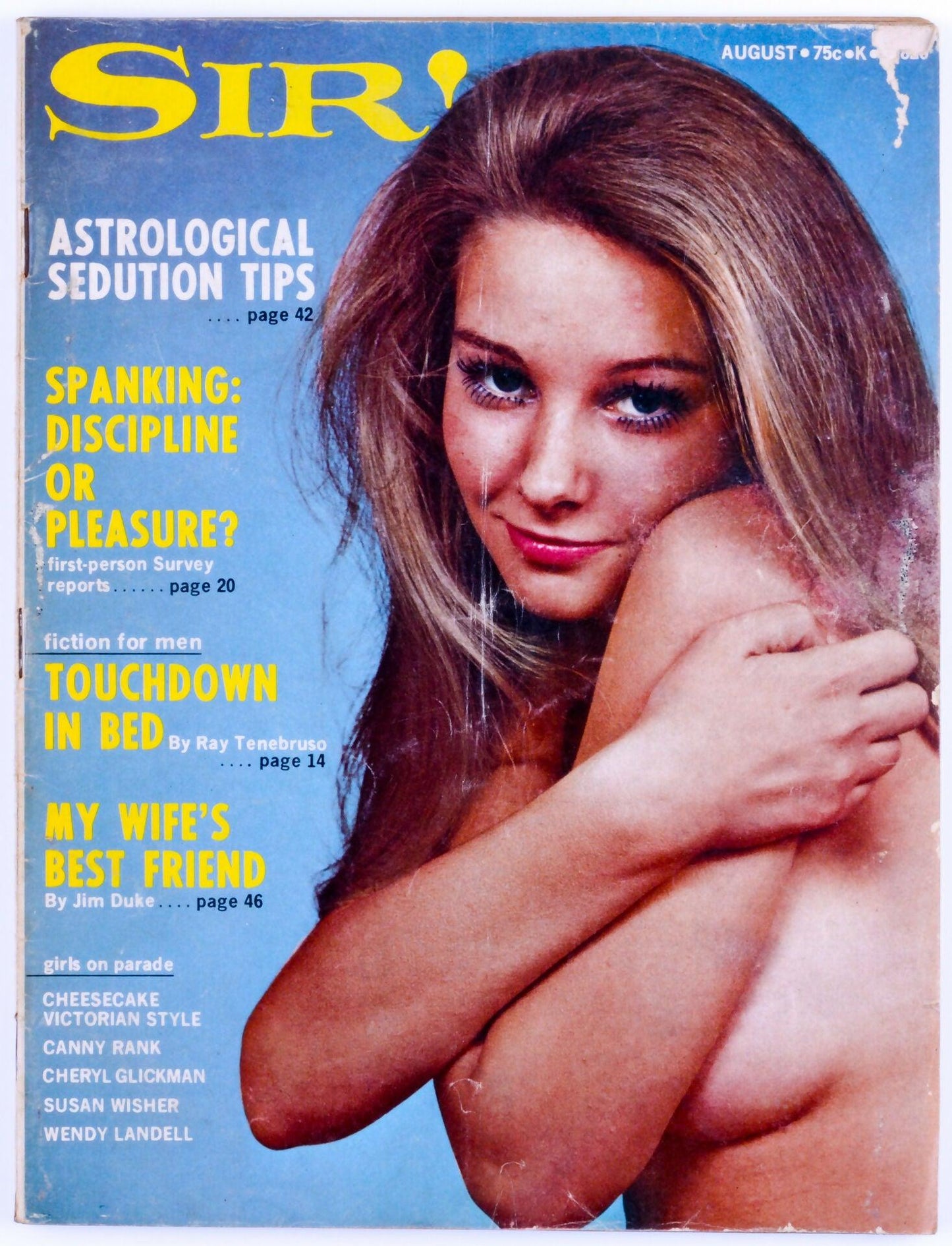 SIR! Vintage Softcore Adult Magazine Vol. 28 No. 7 August 1972 - Cheryl Glickman, Susan Wisher, Wendy Landell - XXX Marketplace