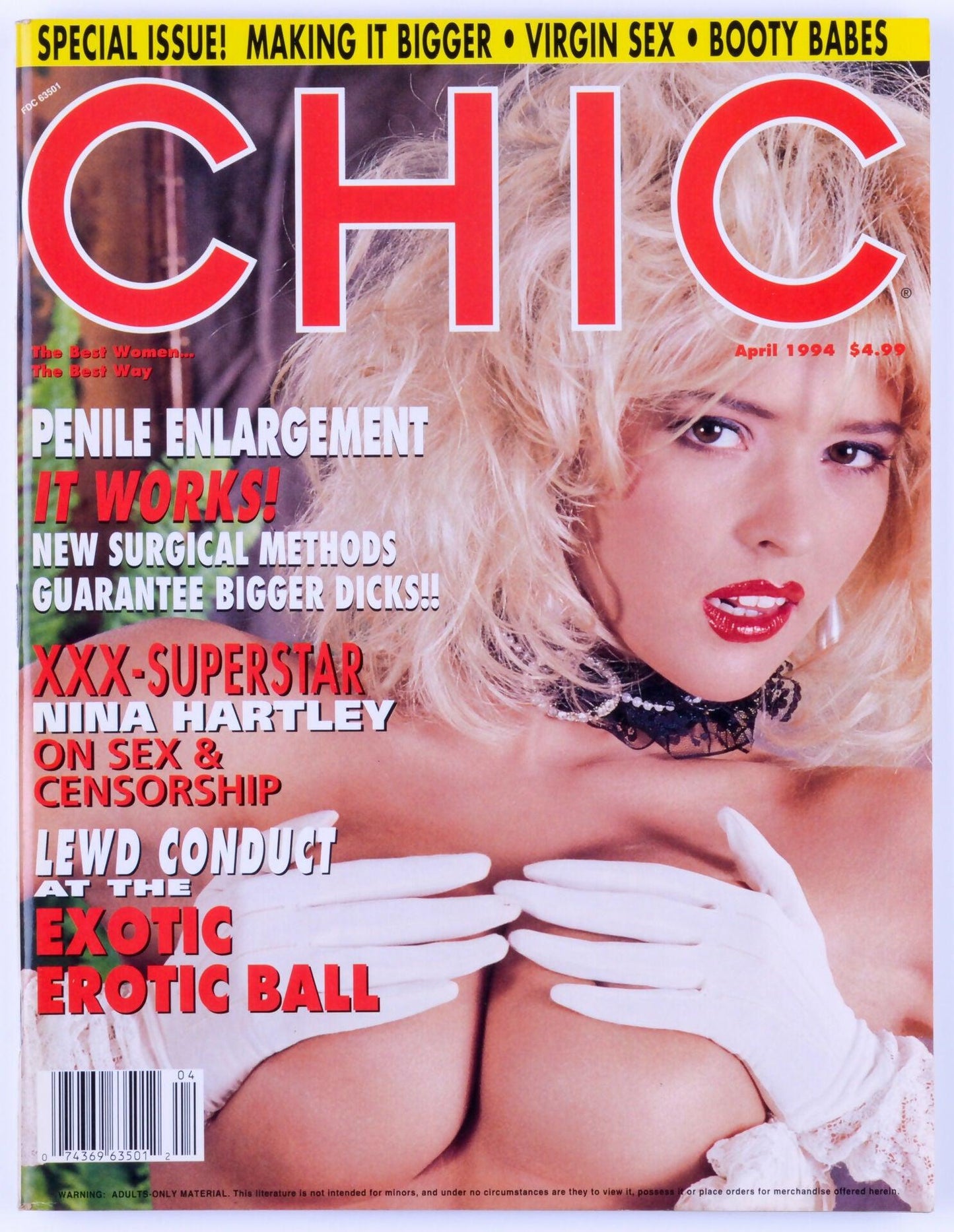 CHIC Hardcore Adult Magazine Vol. 18 No. 6 April 1994 - Nina Hartley, Chasey Lain - XXX Marketplace