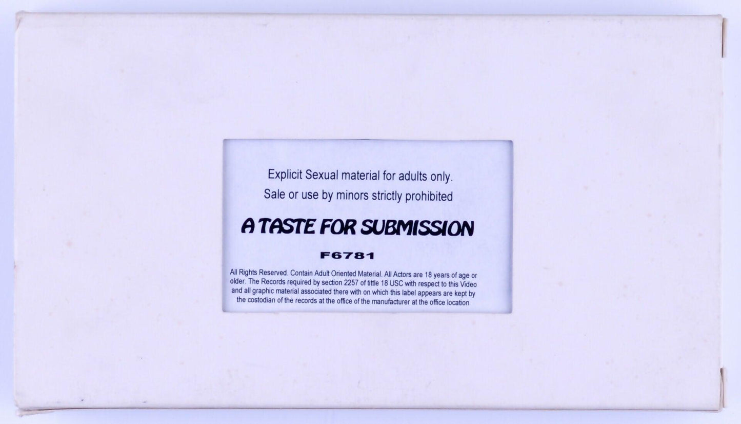 *Rare* A TASTE FOR SUBMISSION F6781 VHS Tape Unknown Production Date - XXX Marketplace
