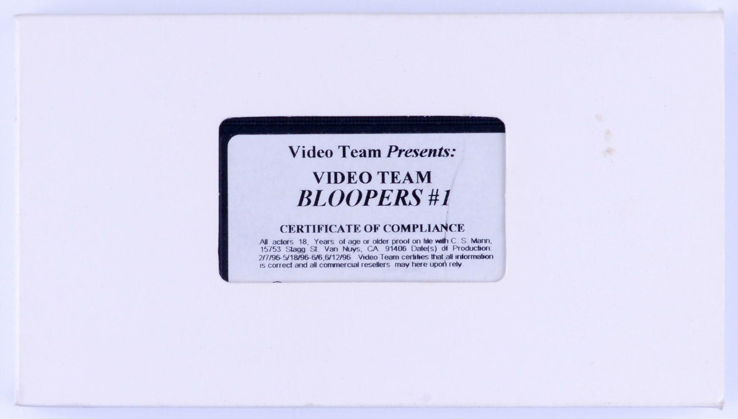 Video Team Presents VIDEO TEAM BLOOPERS #1 VHS Tape 1996 - XXX Marketplace