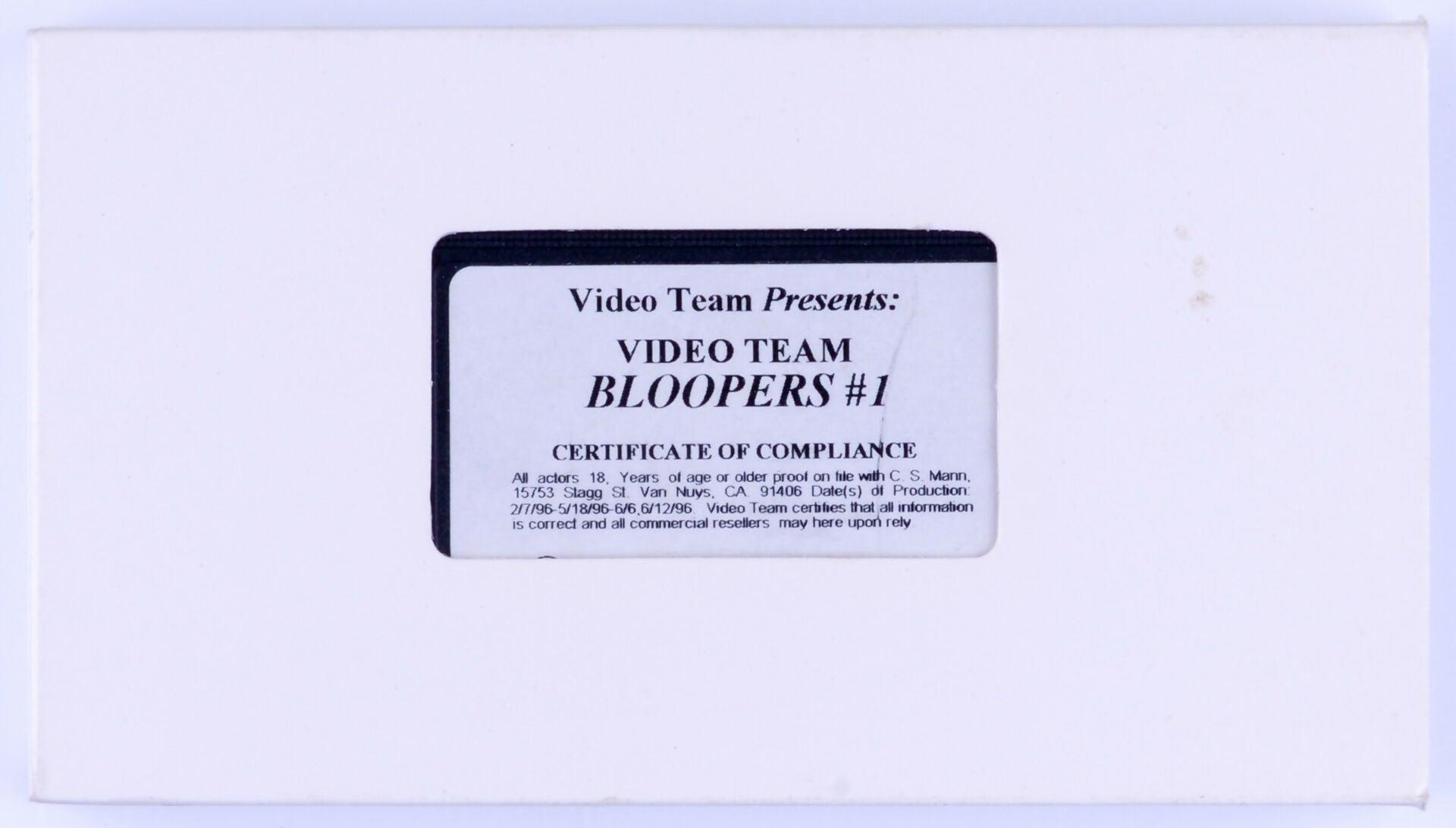 Video Team Presents VIDEO TEAM BLOOPERS #1 VHS Tape 1996 - XXX Marketplace