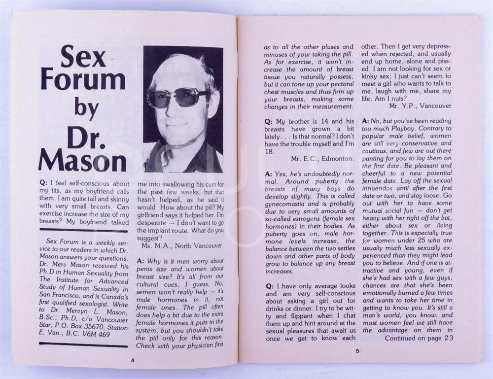 Vancouver Star Digest Vintage Softcore Adult Personals Northwest Swingers Booklet March 1982 Vol. 1 - XXX Marketplace