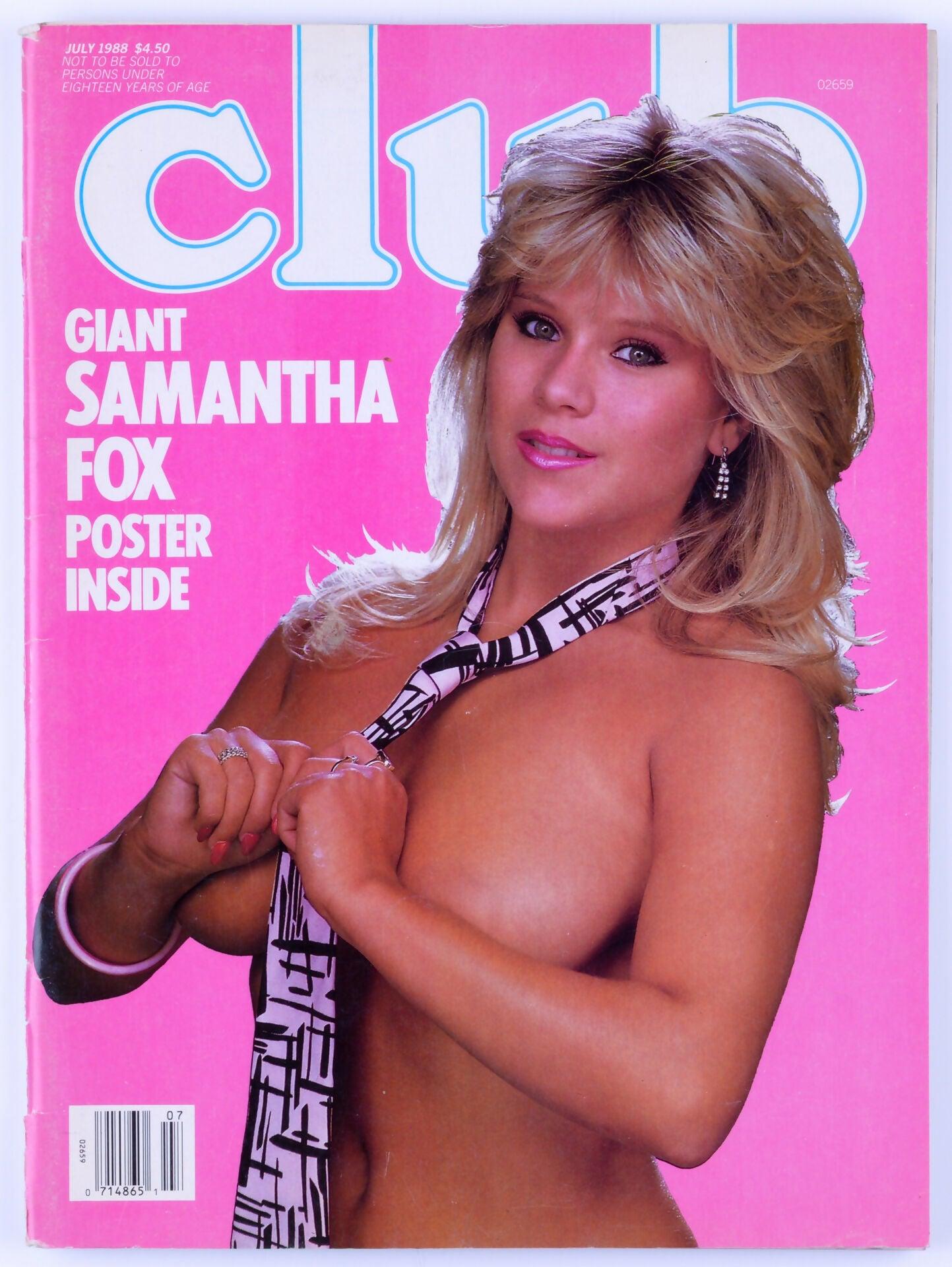 Club July 1988 Vol. 14 No. 6 Vintage Softcore Magazine - Samantha Fox Poster, Sally Anne *Poor To Fair* - XXX Marketplace