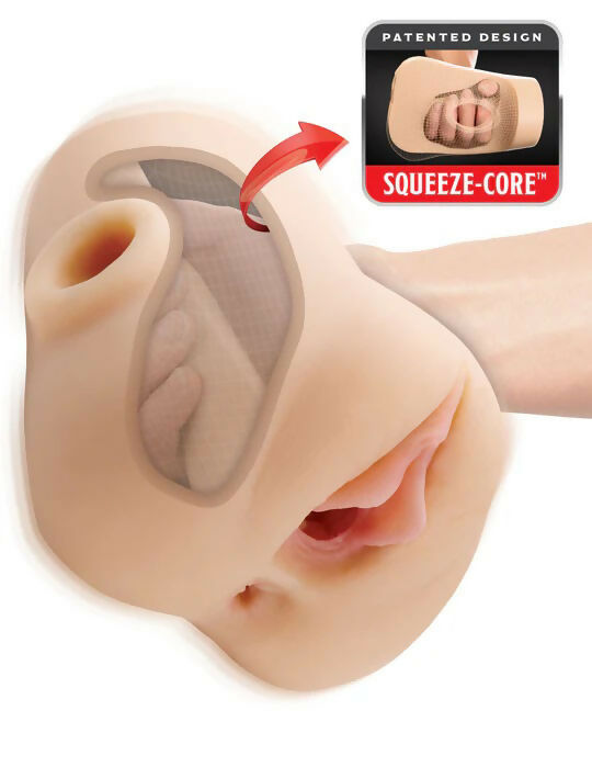 Pdx Plus Double Pounder Vibrating Squeeze Stroker - Light