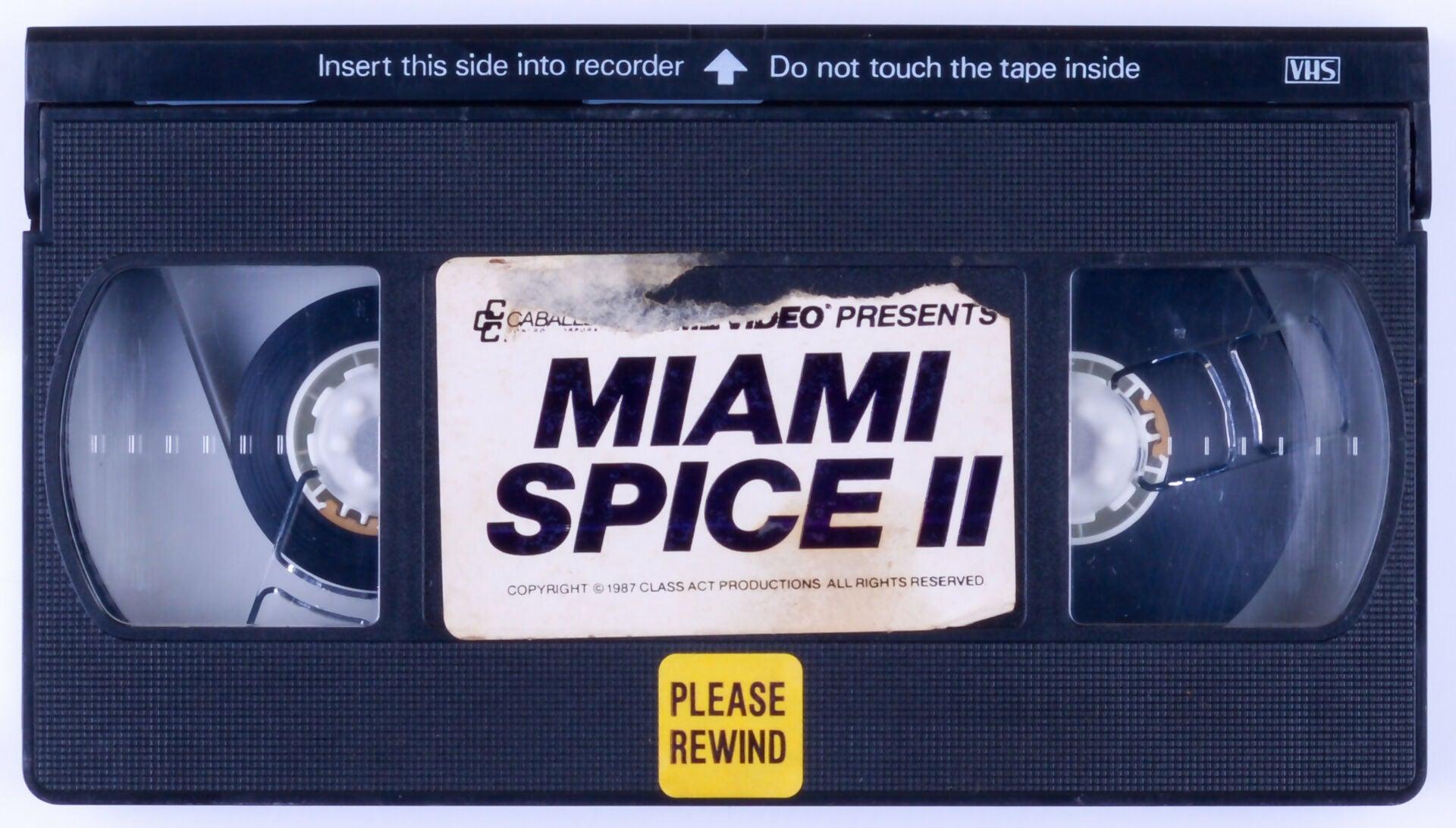 *Rare* MIAMI SPICE II Adult VHS Tape CABALLERO HOME VIDEO 1987 - Amber Lynn, Sherri St. Clair, John Leslie, Staci Donovan, Candie Evans, Randi West - XXX Marketplace