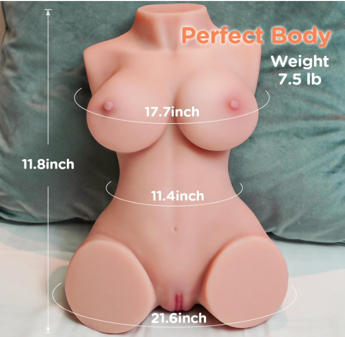 Isskis 7.5LB Vibrating Realistic Torso with 10-Mode Hands-Free