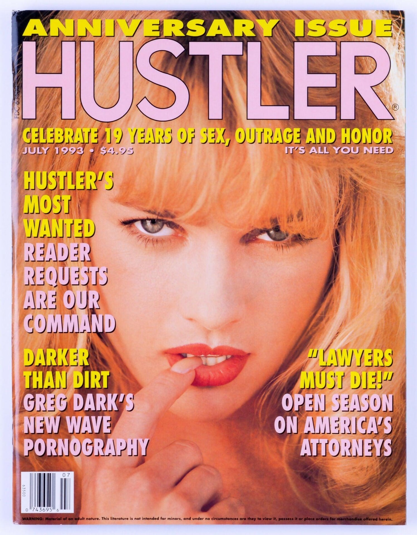 HUSTLER Vintage Softcore Adult Magazine Vol. 20 No. 1 July 1993 - XXX Marketplace