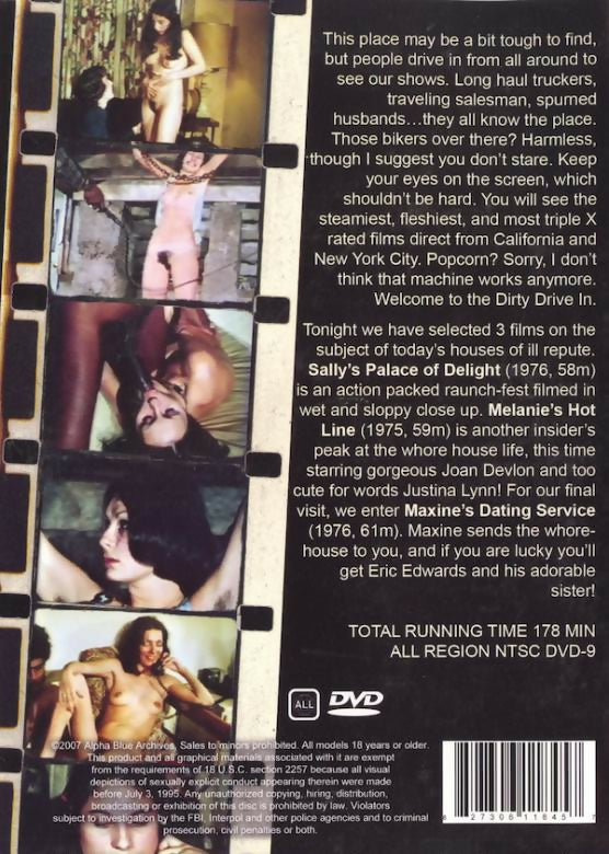 Whore House-O-Rama Triple Feature Dirty Drive In Alpha Blue Archives DVD