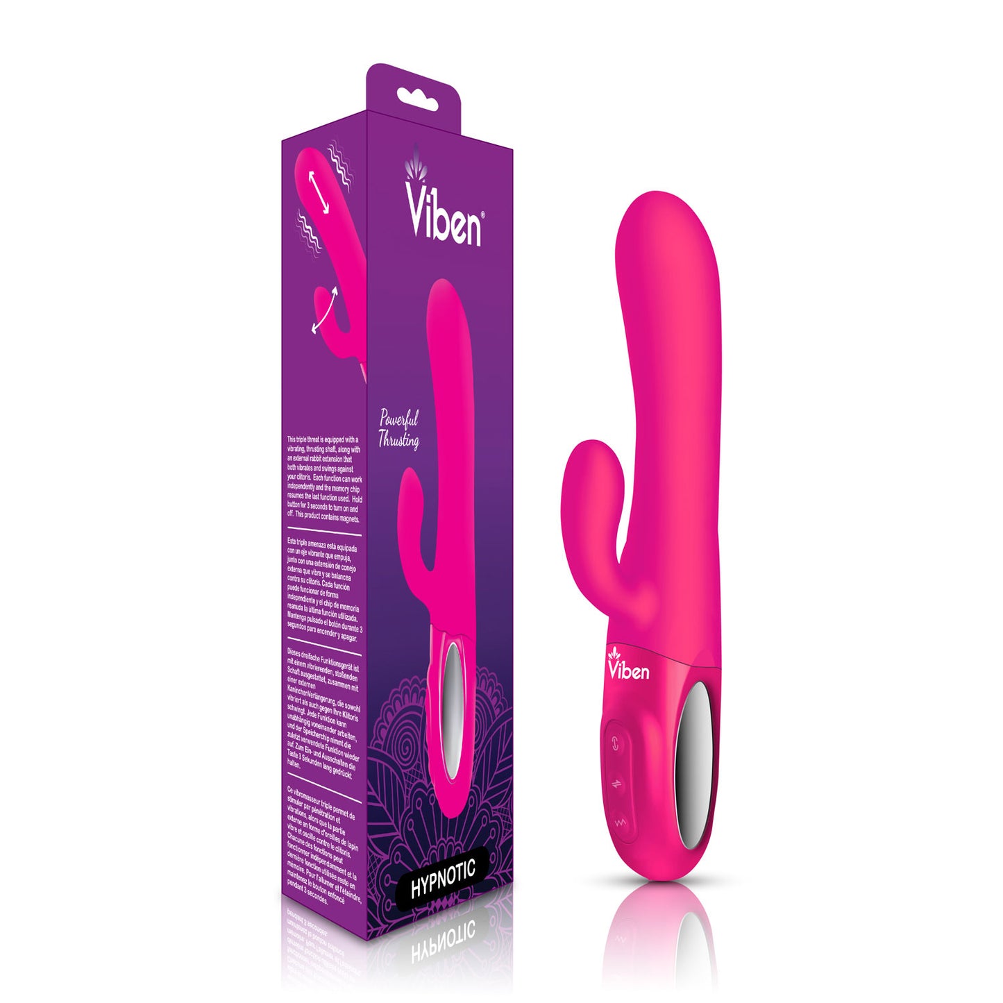 Viben - Hypnotic Clit Teaser and Thrusting Rabbit - Hot Pink