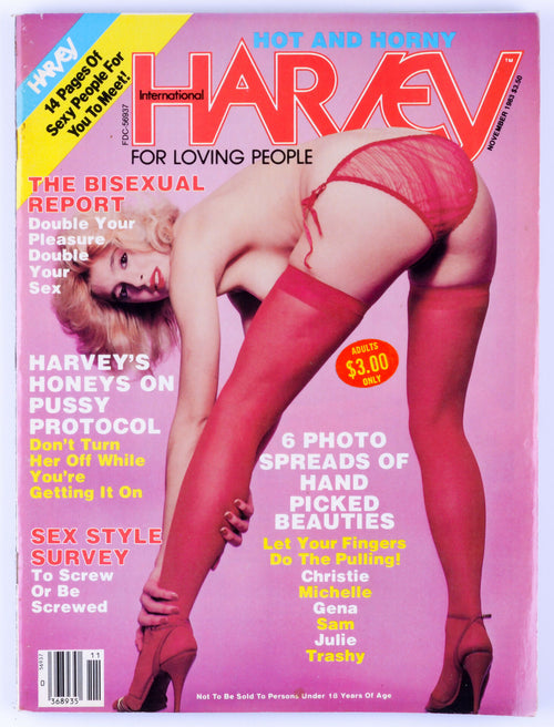 HARVEY November 1983 Vol. 4 No. 12 Vintage Softcore Adult Magazine - Shauna Grant, Trashy