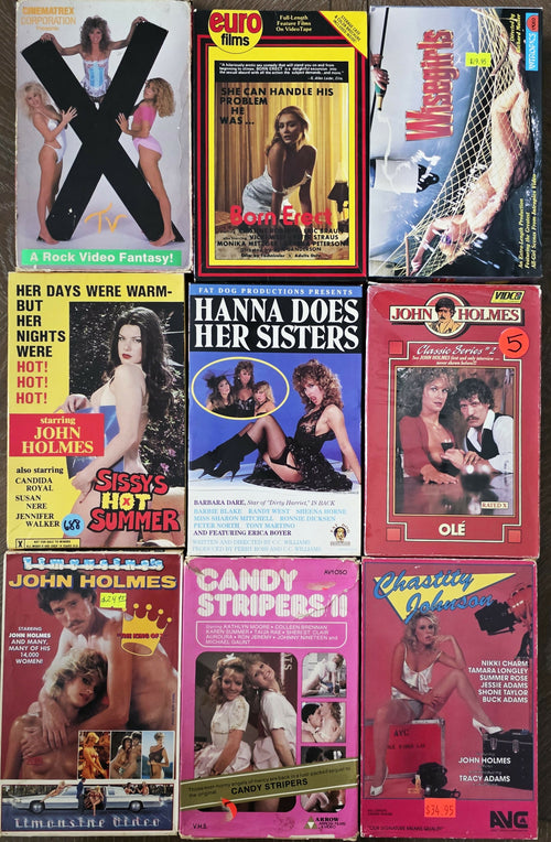 Vintage Lot of 9 1980's VHS Adult Tapes