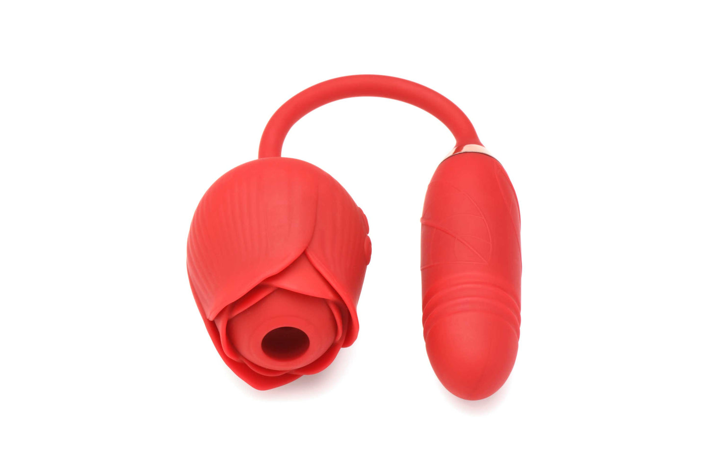 Bloomgasm Romping Rose Suction and Thrusting Vibrator - Red