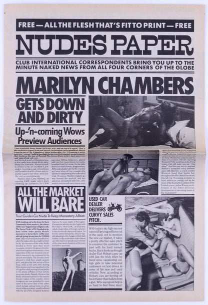 NUDES PAPER Vintage Adult Newspaper Unknown Publication Date - XXX Marketplace