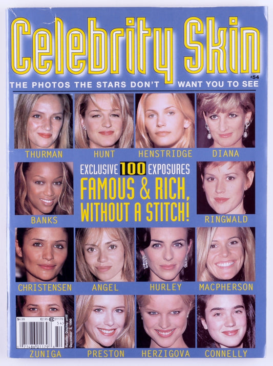 CELEBRITY SKIN October 1996 Vol. 18 No. 54 Vintage Softcore Adult Nude Celebrity Magazine - Tyra Banks, Elizabeth Hurley, Molly Ringwald, Lola Ferrari