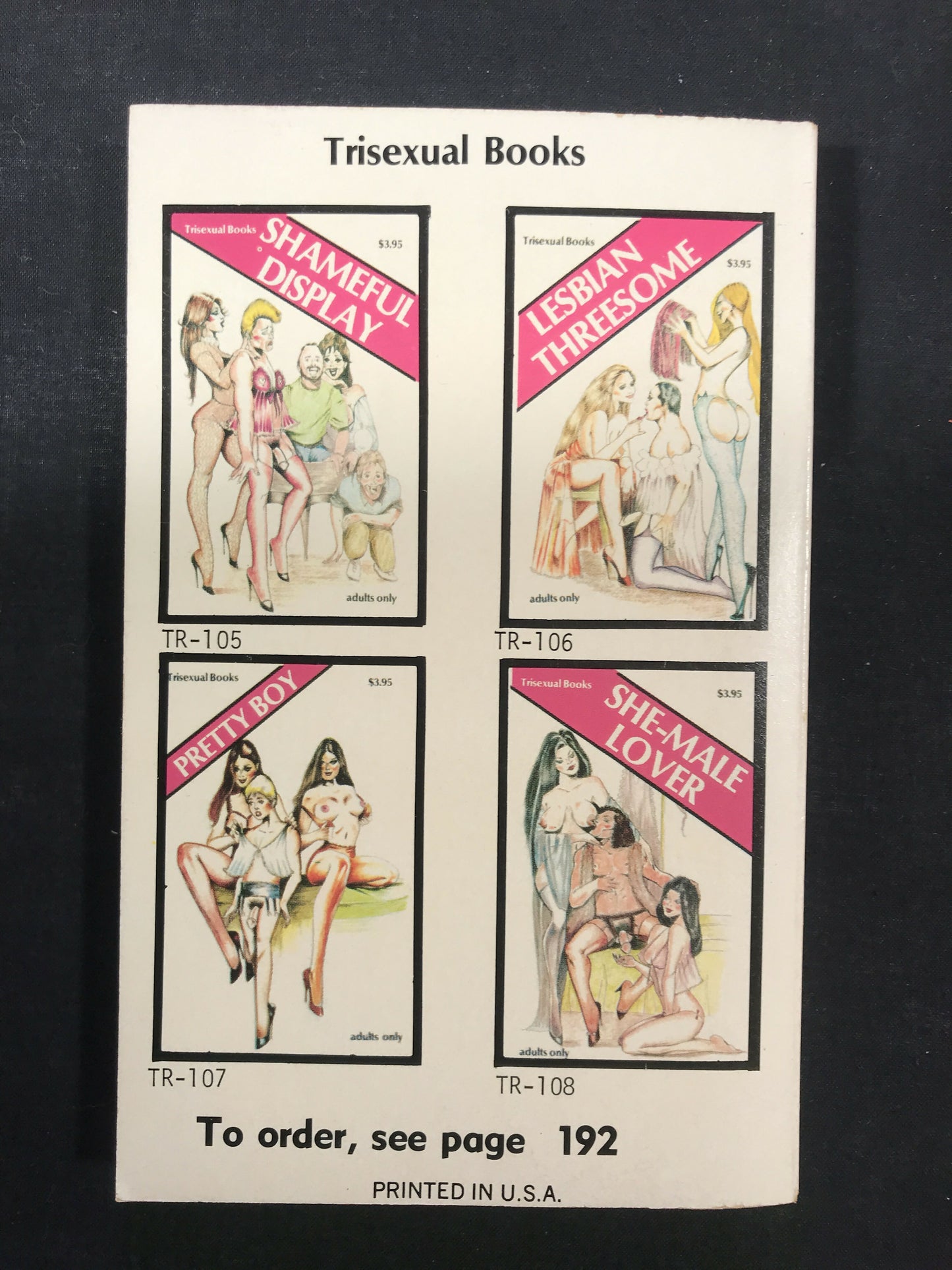 Vintage 1982 Pulp Sleaze Trans Book “TRANSVESTITE IN CHAINS" Transvestia TV-120