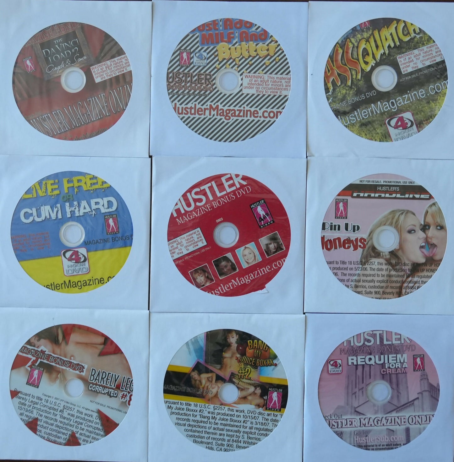Lot of 9 XXX Hustler Supplemental DVDs - Mid 2000s - #3