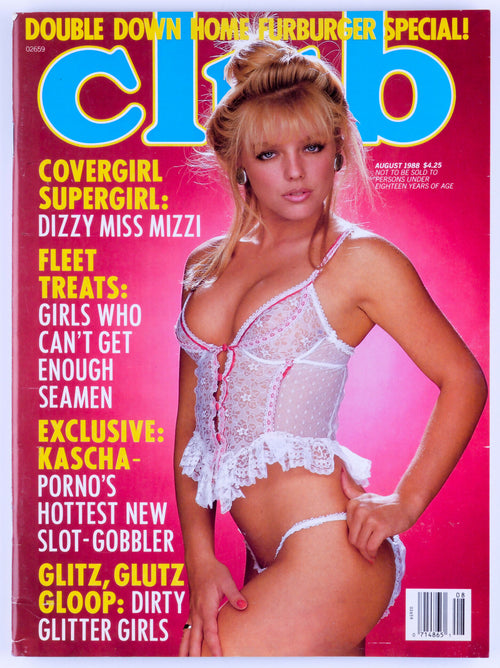 Club August 1988 Vol. 14 No. 7 Vintage Softcore Adult Magazine - Kascha, Suzanne Mizzi, Marilyn Chambers, Dolores Deecup, Debbie Sass