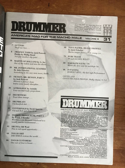Drummer #31 Gay Men's Leather Magazine 1979 Shaving Sweat Spit Piss