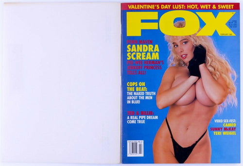 FOX Vintage Softcore Adult Magazine Vol. 10 No. 9 February 1992 Features Sandra Scream