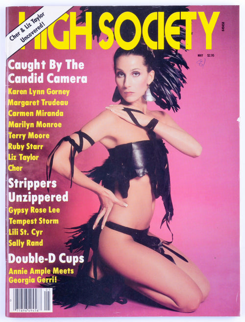 HIGH SOCIETY May 1981 Vol. 5 No. 12 Vintage Softcore Magazine - Cher, Annie Ample, Georgia Gerri, Marlene Willoughby, Liz Taylor