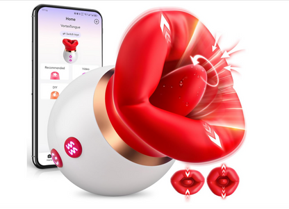 Jimiyef 3-in-1 Mouth Shaped Sucking Vibrator Stimulator