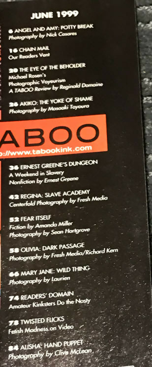 Taboo Magazine - June 1999