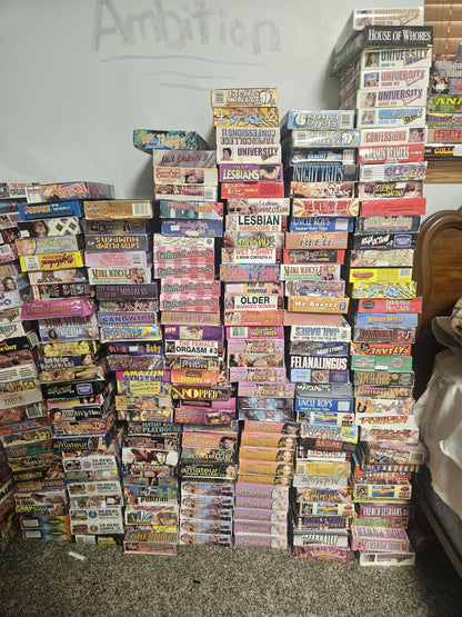 Lot of 50 random adult xxx VHS in great condition from a adult store