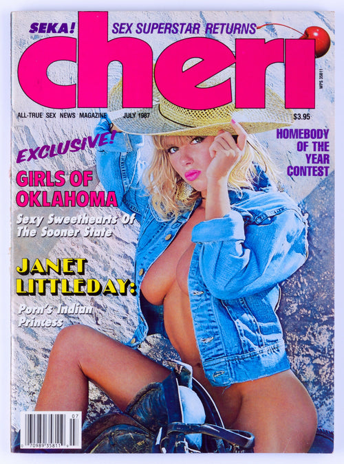 Cheri July 1987 Vol. 11 No. 12 Vintage Softcore Adult Magazine - Seka, Janet Littleday, Brandi Wine