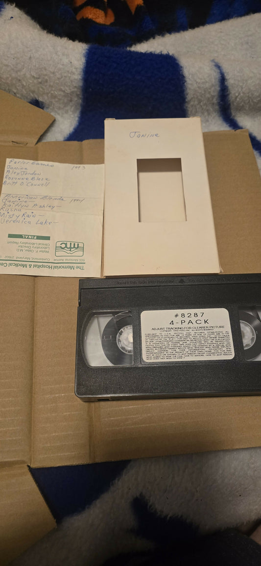 Janine Lindemulder 4-Pack VHS - The Coven (1993), The Coven 2 (1993), Parlor Games (1993), American Blonde (1994) - #8287 4-Pack