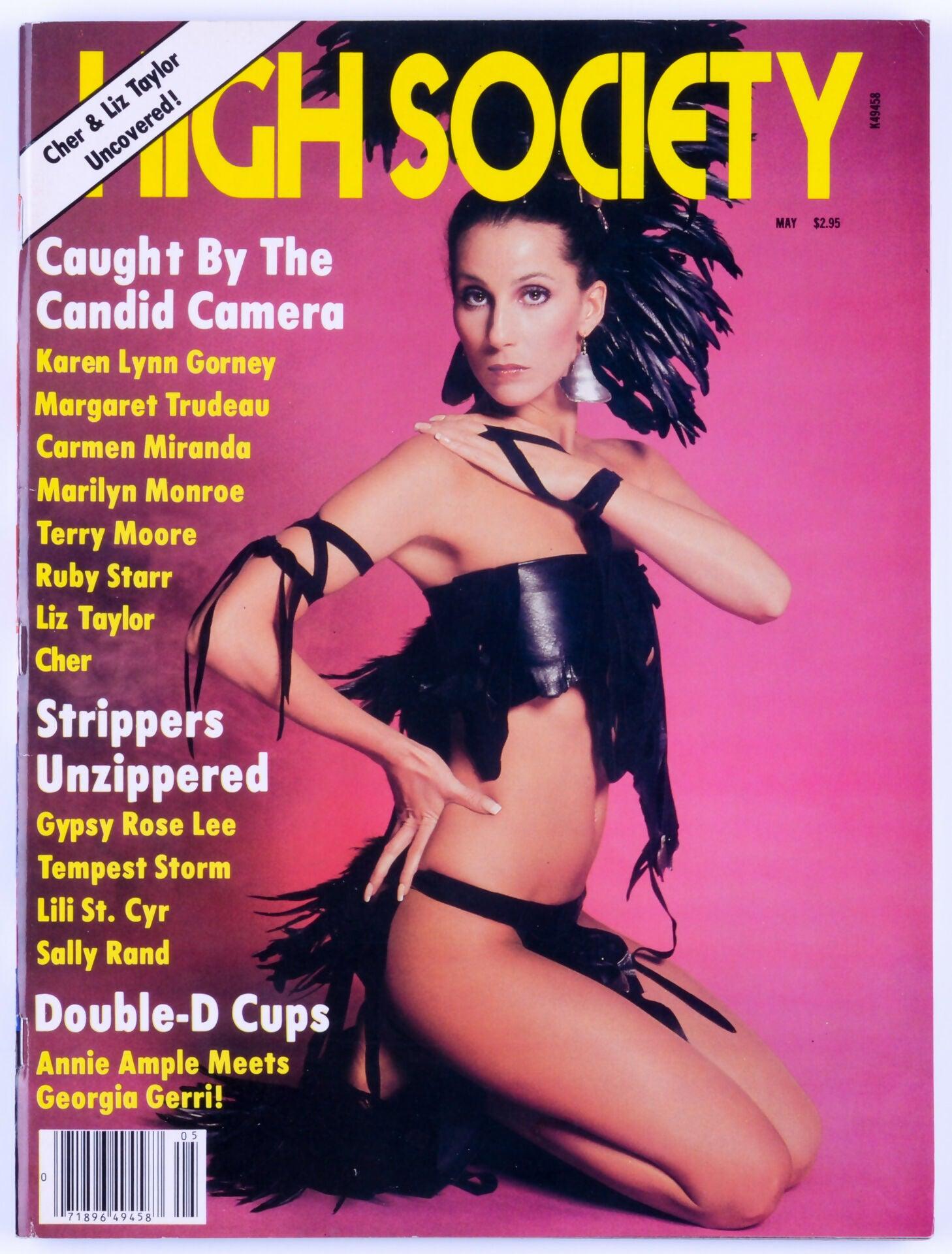 HIGH SOCIETY May 1981 Vol. 5 No. 12 Vintage Softcore Magazine - Cher, Annie Ample, Georgia Gerri, Marlene Willoughby, Liz Taylor - XXX Marketplace