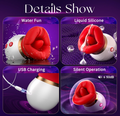 Jimiyef 3-in-1 Mouth Shaped Sucking Vibrator Stimulator
