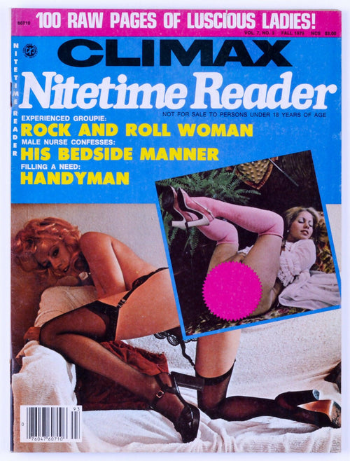 CLIMAX Nitetime Reader Vintage Softcore Adult Magazine Vol. 7 No. 3 Fall 1979