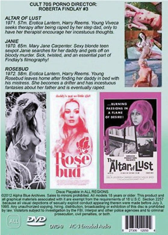Cult 70s Porno Director: Roberta Findlay #3 Triple Feature Alpha Blue Archives DVD