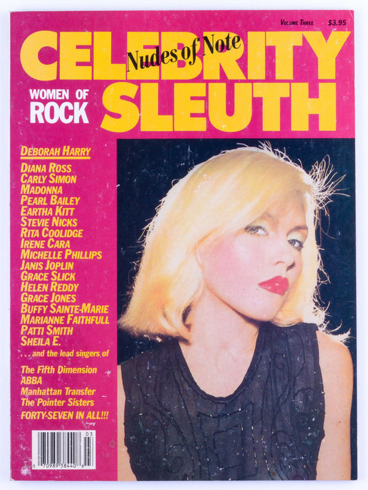 CELEBRTY SLEUTH 1986 Vol. 3 Softcore Vintage Magazine - Debbie Harry (Blondie), Madonna, Dolly Parton, Cher
