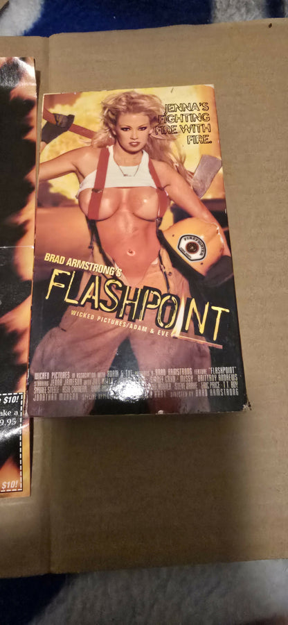 Brad Armstrong’s Flashpoint Starring Jenna Jameson - Adam & Eve Exclusive Limited Time Offer VHS + Bonus Promo Flyer (1990s Vintage Adult DVD Promo)