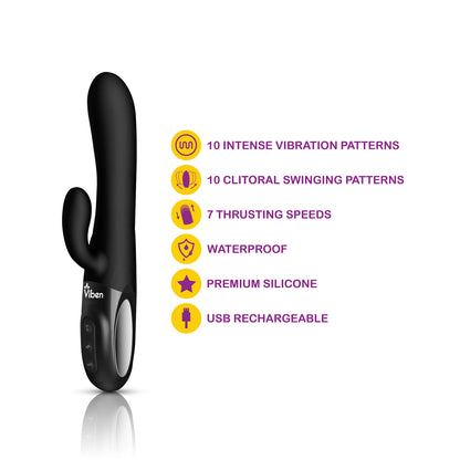Viben - Hypnotic Clit Teaser and Thrusting Rabbit - Black