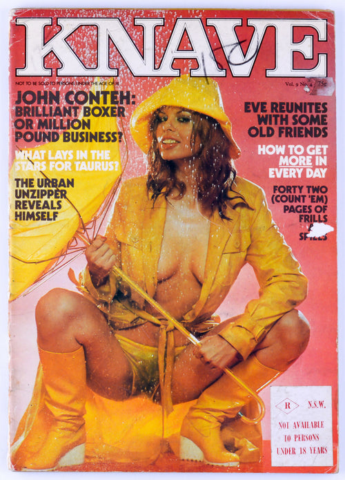 KNAVE 1977 Vol. 9 No. 4 Vintage Softcore UK Adult Magazine