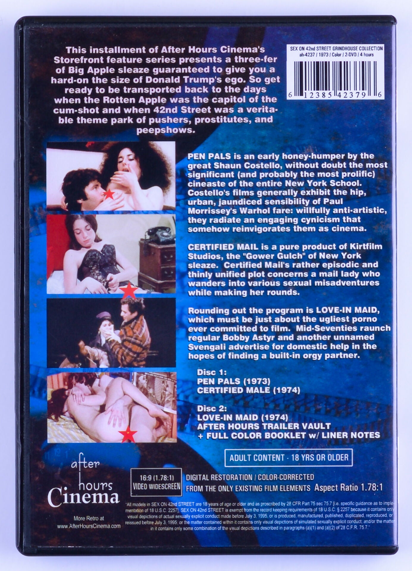 *Rare* SEX ON 42nd STREET COLLECTION Hardcore 70s Grindhouse Cinema 2 Disc 3 Movie DVD After Hours Cinema 1995