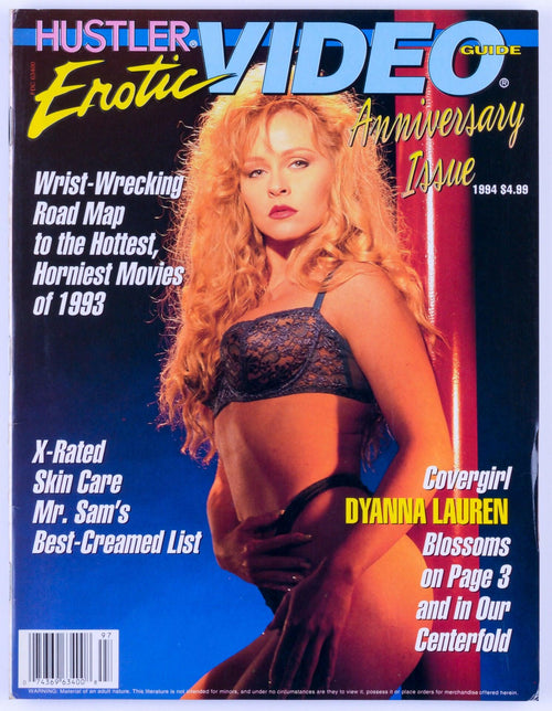 HUSTLER Erotic VIDEO GUIDE Vintage Softcore Adult Magazine Vol. 9 No. 4 Anniversary Issue 1994 - Dyanna Lauren, Tiffany Mynx, Gayle Michelle, Sheila Stone