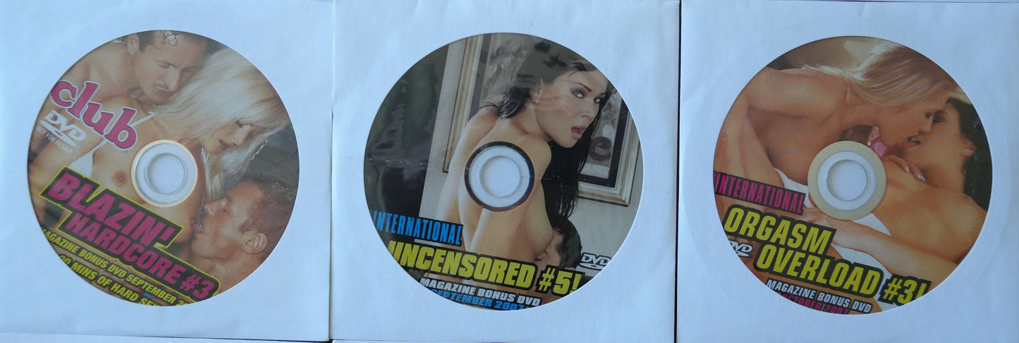 Lot of 9 XXX Club Magazine Bonus DVDs - Mid 2000s - #1