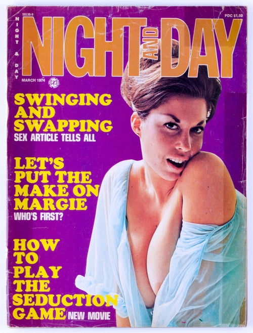 NIGHT AND DAY March 1974 Vol. 24 No. 3 Vintage Softcore Adult Magazine - Roxy Lee, Sunshine, Sunny Skinner, Margie Wright