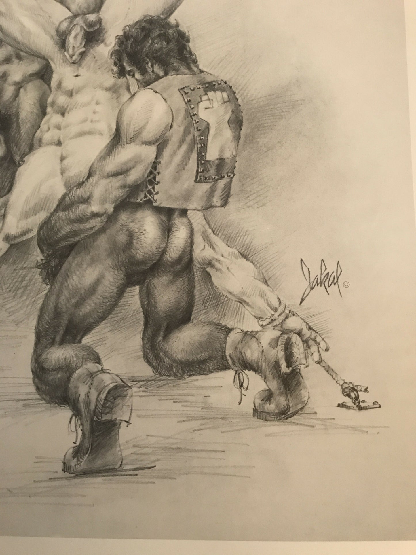 Jakal Gay Art Print Bondage Dungeon Master BDSM 1970's Inverted Tag Team